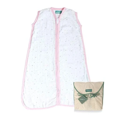 Afbeelding van molis&amp;co. Babyslaapzak van 100% katoen. 0,4 TOG. 18 36 maanden. Ideaal voor de zomer. Pink Sky roze. Zacht en fris in één laag stof.