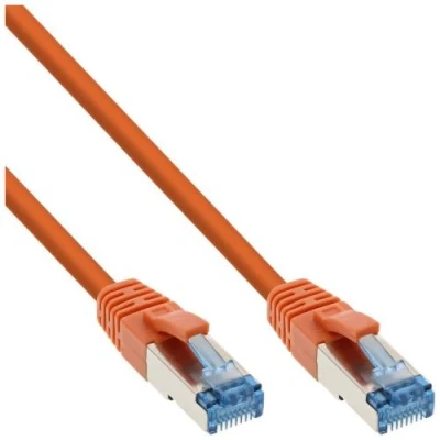 Image de InLine Cordon de raccordement RJ 45 (M) pour 15 m SFTP, PiMF CAT 6a sans halogène orange