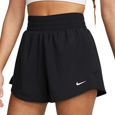 Image de Nike Women&#039;s Shorts W Nk One Df Hr 3In 2N1 Short, Black/Reflective Silv, DX6016 010, XL