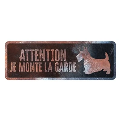 Afbeelding van D&amp;d Home Waakbord Hond Waarschuwingsbord Terrier Frans 40x13x0,3cm Meerkleurig 1st