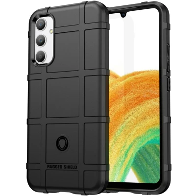 Afbeelding van iMoshion Hoesje Siliconen Geschikt voor Samsung Galaxy A34 (5G) Rugged Shield Backcover Zwart