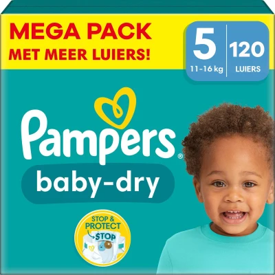 Afbeelding van Pampers Baby Dry Maat 5 Mega Pack 120 stuks 11/16 KG