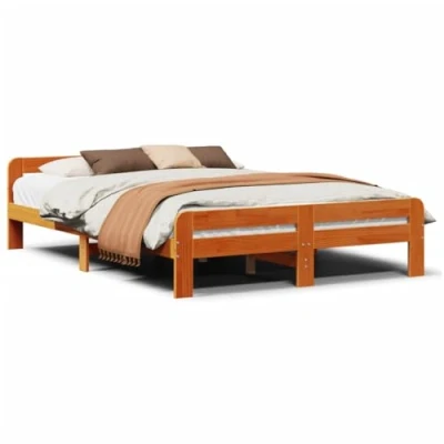 Afbeelding van Bedframe zonder matras massief grenenhout wasbruin 160x200 cm