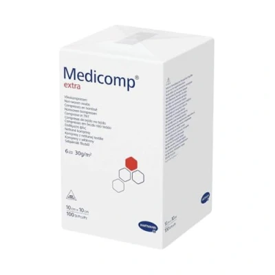 Afbeelding van Medicomp Extra 6 lagen 10x10CM 100 stuks