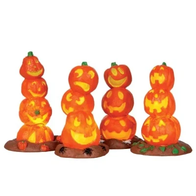 Afbeelding van Lemax Light Up Pumpkin Stack Set/4 B/o (4.5v) Kersthuisjes &amp; Kerstdorpen