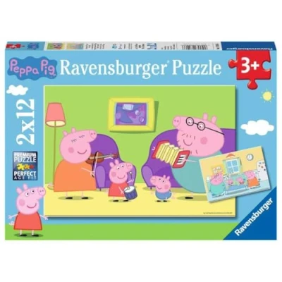 Afbeelding van Ravensburger puzzel Thuis bij Peppa Pig Twee puzzels 12 stukjes kinderpuzzel