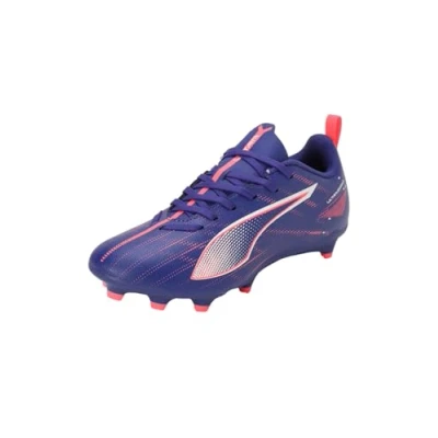 Afbeelding van Puma Ultra 5 PLAY FG/AG JR Unisex Voetbalschoenen met Kunststof noppen voor kinderen, Maat: 35, Lapis lazuli/white/sunset glow