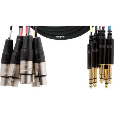 Afbeelding van Cordial Intro multicore XLRf/jack symm. 8 voudig, Rean stekker, 5,0m Analoge kabels