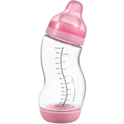 Afbeelding van Difrax S Fles Glas Wide 0+ Roze 310 ml.