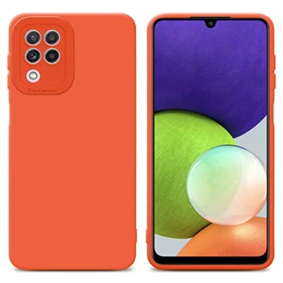 Afbeelding van Cadorabo Hoesje geschikt voor Samsung Galaxy A22 4G in Fluid ORANJE Beschermhoes gemaakt van flexibel TPU silicone Cover Case