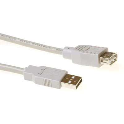 Afbeelding van ACT SB2203 USB A 2.0 Male/USB Female Ivoor 3 meter