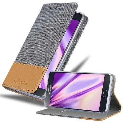 Afbeelding van Cadorabo Hoesje geschikt voor Samsung Galaxy A8 2015 in LICHTGRIJS BRUIN Beschermhoes met magnetische sluiting, standfunctie en kaartvakje Book Case Cover Etui