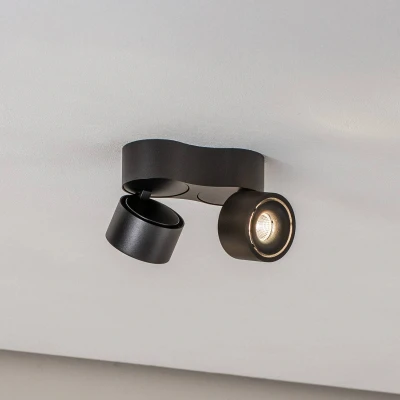 Afbeelding van Arcchio LED plafondlamp 2lichts Aluminium H: 9.1 cm zwart Inclusief lichtbronnen
