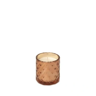 Afbeelding van Spaas Kaars In Textuur Glas Branders Ø70x75 mm Brons per stuk Ca. 25 H