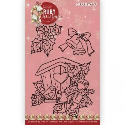 Afbeelding van Clear Stamps Precious Marieke Ruby Christmas Birdhouse