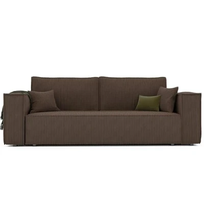 Afbeelding van GREKPOL Bali bank 200 x 155 cm, met slaapfunctie en bedlade, 3 zitsbank, slaapbank, slaapbank bedlade (Poso 06 bruin)