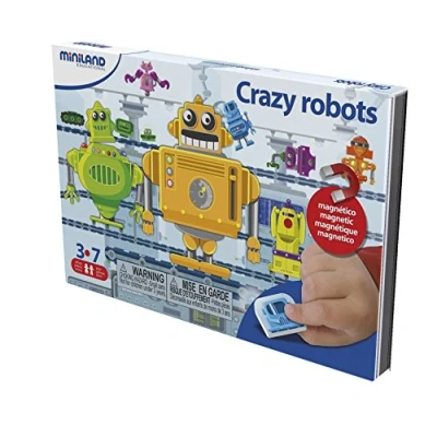 Afbeelding van Miniland Leerspel Magnetic Crazy Robots Junior 44 delig