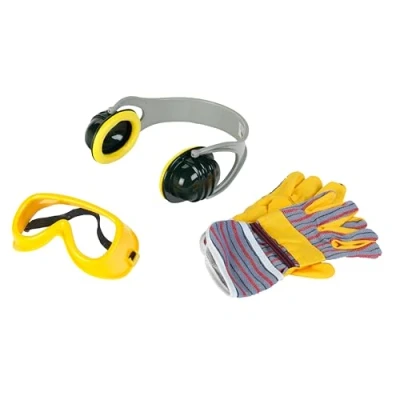 Afbeelding van Theo Klein 8535 Set van drie Bosch accessoires Werkhandschoenen en veiligheidsbrillen, oorbeschermers in design Speelgoed voor kinderen vanaf 3 jaar