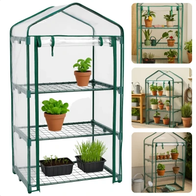 Afbeelding van Cheqo Kweekkas Compacte Broeikas Plantenkas Metalen Frame Foliekas Kas voor Moestuin Tuinkas Waterdicht