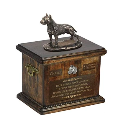 Afbeelding van Persoonlijke urn hond voor American Staffordshire Terrier met beeldje