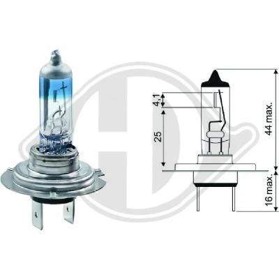 Afbeelding van DIEDERICHS LID10020 Gloeilamp, verstraler H7 12V 55W 3300K Halogeen AUDI: A4 B8 Avant, A3 Sportback, A6 C7 BMW: 3 Saloon, 5 Touring