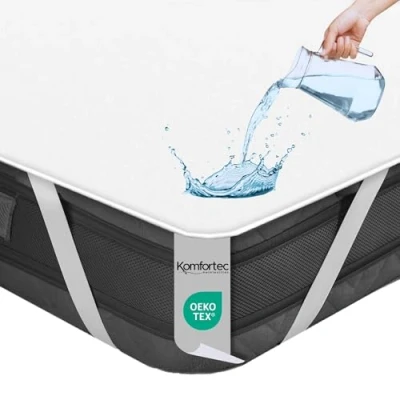 Afbeelding van Komfortec Waterdichte Matrasbeschermer 200x200 cm Matrasbeschermhoes Ademende Matrashoes Niet Krakende Incontinentiemateriaal Wit