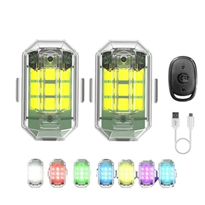 Afbeelding van High Brightness Wireless Led Strobe Light, 7 Kleuren Aircraft Lights &amp; USB Charging, Night Signal Emergency Light Multi use met Afstandsbediening (2 stuks)