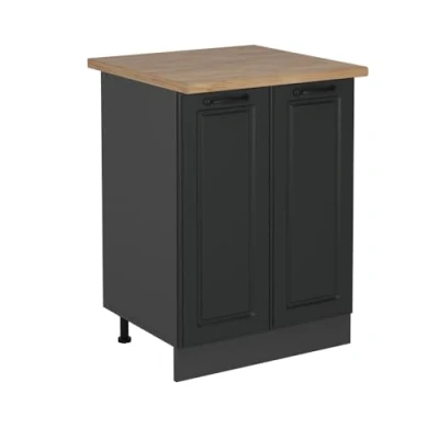 Afbeelding van Vicco Keukenonderkast R Line, Antraciet landhuis/Antraciet, 60 cm , WB Eik