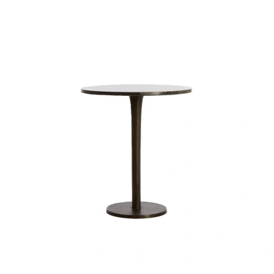 Afbeelding van Light&amp;living Bijzettafel Ø48x53 cm PAZO donker bruin marmer+donker