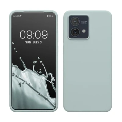 Afbeelding van kwmobile telefoonhoesje geschikt voor Motorola Moto G84 5G Hoesje met siliconen coating Smartphone case in cool mint