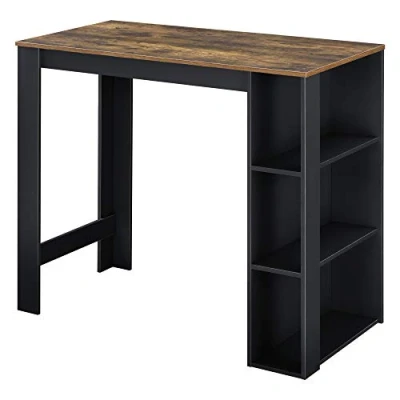 Afbeelding van Bartafel Danderyd met 3 planken 120x60x105,5 zwart en hout