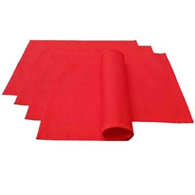 Afbeelding van Lemos Home Set van 4 placemats katoen, rood, ca. 46 x 36 cm