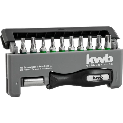 Afbeelding van KWB Torx 12 delige schroevendraaier bit box INDUSTRIAL STEEL