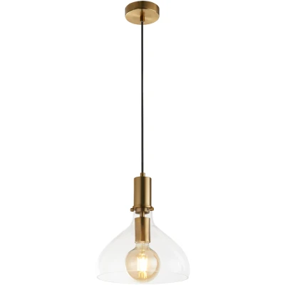 Afbeelding van Searchlight Margarita Hanglamp Ø 25 X 120 Cm Messing En Transparant