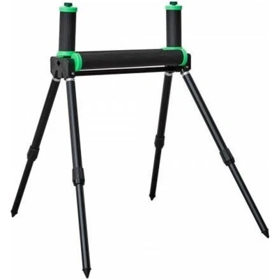 Afbeelding van sensas rolsteun dubbel 4 poten zwart groen hengelsteun 30cm