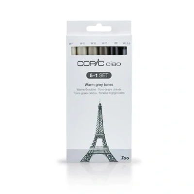 Afbeelding van COPIC hobby marker ciao 5 + 1 set, warme grijstinten