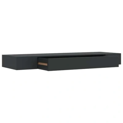 Image de vidaXL Étagère murale flottante avec tiroir Noir 80x25x8 cm288206