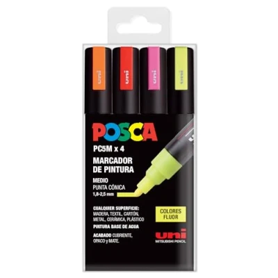 Afbeelding van Markeerset POSCA PC 5M Fluor Multicolour