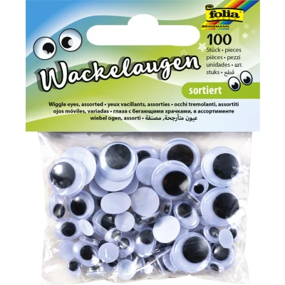 Afbeelding van Wiebelogen Folia 100 stuks 6 formaten wit