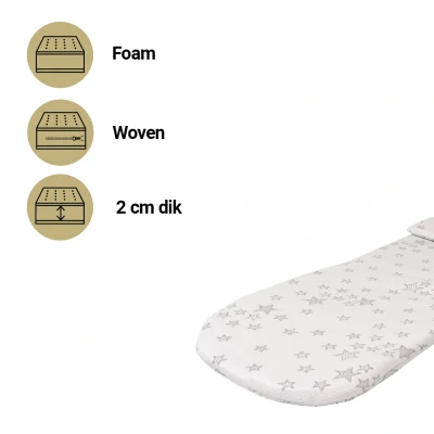 Afbeelding van Chipolino Matras Kinderwagen Grey Stars