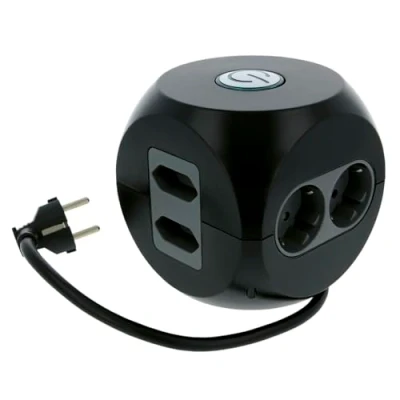 Afbeelding van AMIG Stekkerdoos 4x Schuko 16A 2x USB 2,1A Kabel 1,4m Power Cube