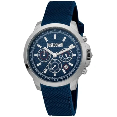 Afbeelding van Just Cavalli Multicolor Herenhorloge Met Blauw Siliconen Band
