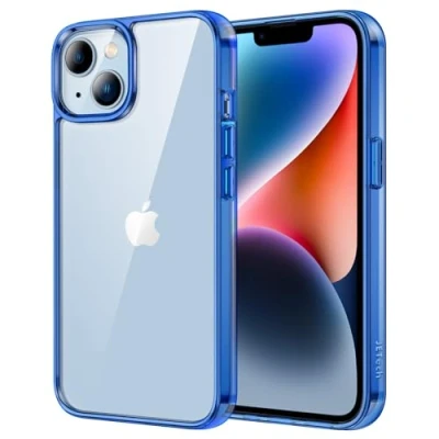 Afbeelding van JETech Beschermhoes voor iPhone 14 6,1 inch, anti vergeling, schokbestendig, krasbestendig, transparant (blauw)