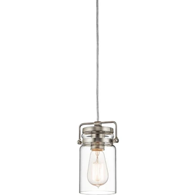Afbeelding van Kichler LED Pendelarmatuur Brinley 1X E27 Max 60W Dimbaar Brushed Nickel
