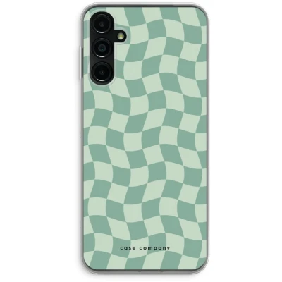 Afbeelding van Case Company® hoesje geschikt voor Samsung Galaxy A14 Grid Groen Soft Cover Telefoonhoesje Bescherming aan alle Kanten en Schermrand