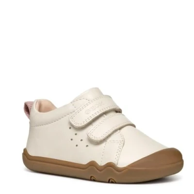 Afbeelding van Geox Steppieup Klittenbandschoenen voor kinderen, Maat: 26, Light ivory Leer