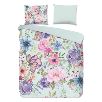 Afbeelding van Pure Dekbedovertrek &quot;bloemen&quot; Aqua (240x200/220 cm) Microfiber
