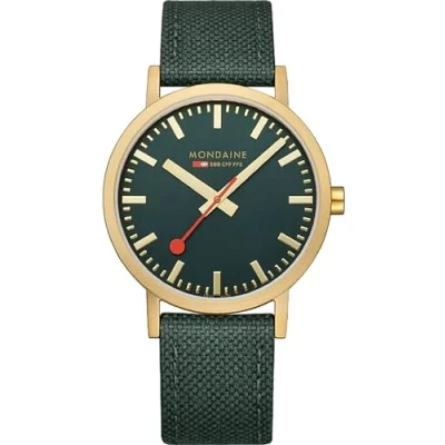 Afbeelding van Mondaine M660.30360.60SBS Horloge Textiel Groen 40mm