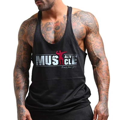 Afbeelding van Bodybuilding tanktop voor heren, katoen, fitness, sport, Arch Man Red