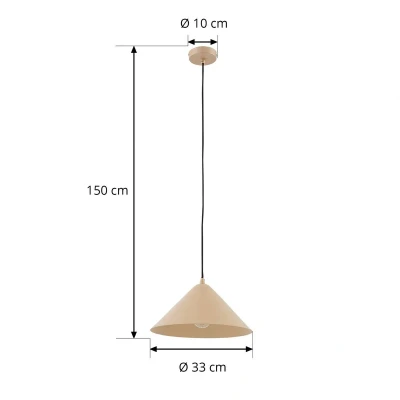 Afbeelding van Lindby hanglamp Clarine, beige, Ø 32 cm, metaal